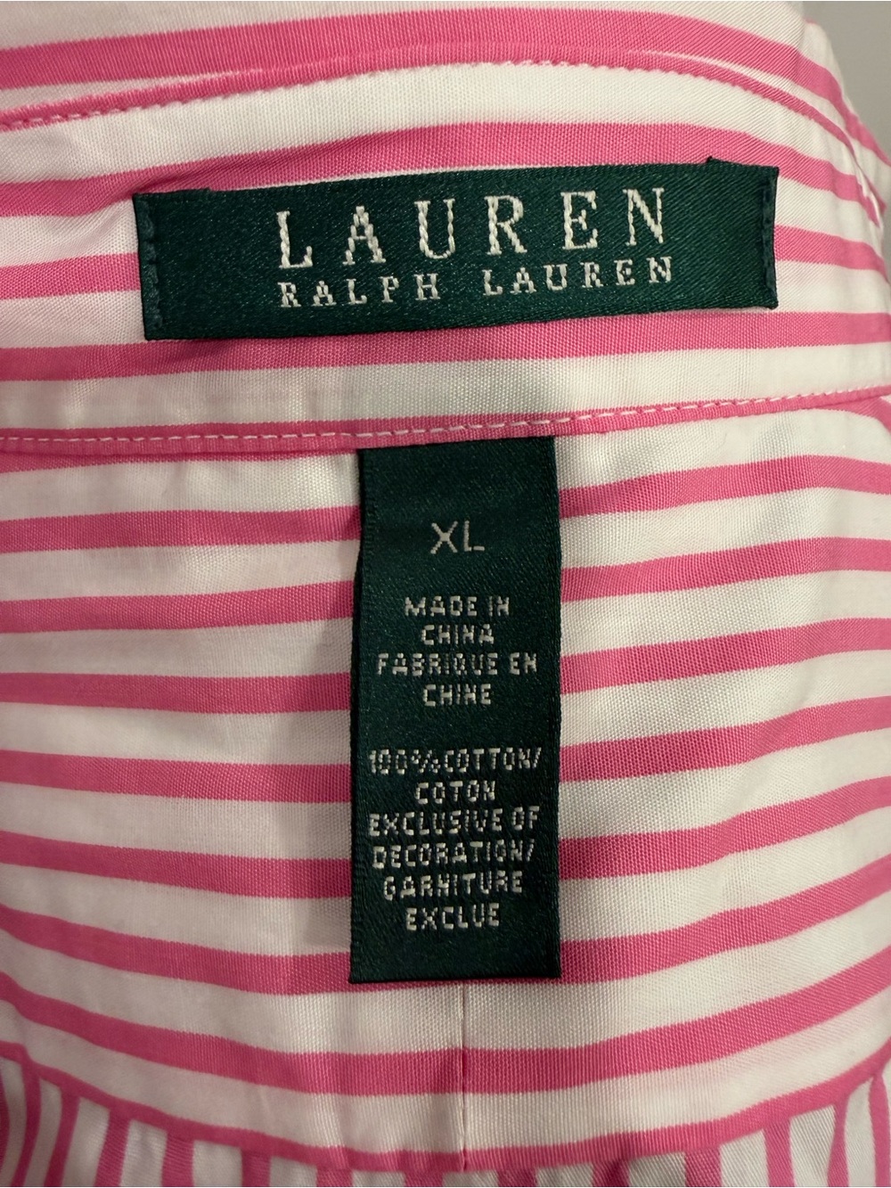 Ralph Lauren Pink and White Striped Button-Up Shirt with Anchor Embroidery - Picture 9 of 9
